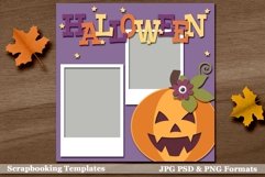 Fall Fab 14 Halloween Pumpkin Digital Scrapbooking Template Product Image 2