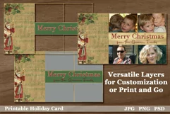 Printable Vintage Christmas Card for Family Photographs Product Image 1