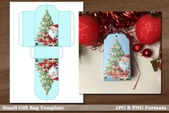 Printable Christmas Gift Bag with Santa and Christmas Tree Product Image 1