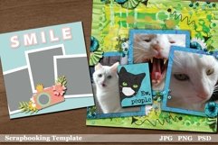 Smile Please Digital Scrapbooking Page Layout Template Product Image 1