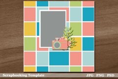 So Square Digital Scrapbooking Page Layout Template Product Image 3