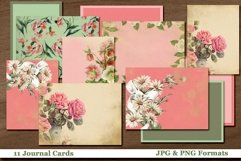 Vintage Florals 2 Note Cards for Junk Journals Product Image 1