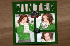 12x12 Inch Winter Title Page Scrapbook Template Product Image 2