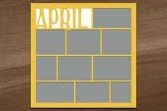 Year In Review April Digital Scrapbooking Template Product Image 1