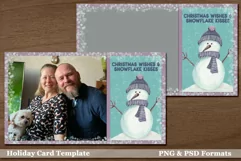 Christmas Wishes and Snowflake Kisses Family Holiday Card Product Image 1