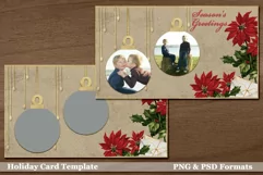 Season's Greetings Vintage Holiday Card with Family Photos Product Image 1