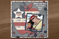 Apple Shaped Flag for 4th of July Scrapbooking Layout Product Image 3
