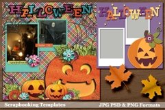 Fall Fab 14 Halloween Pumpkin Digital Scrapbooking Template Product Image 1