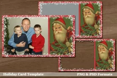 Vintage Santa Holiday Christmas Card with Family Photo Product Image 1