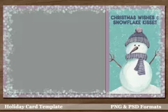 Christmas Wishes and Snowflake Kisses Family Holiday Card Product Image 3