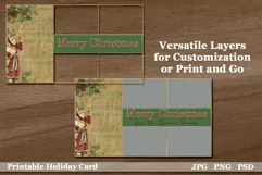 Printable Vintage Christmas Card for Family Photographs Product Image 2