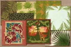 Safari Adventure Printable Foliage Design Scrapbook Paper Product Image 1