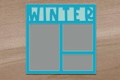 12x12 Inch Winter Title Page Scrapbook Template Product Image 3