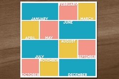 Collage Year In Review Digital Scrapbooking Page Template Product Image 3