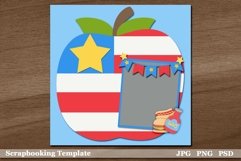 Apple Shaped Flag for 4th of July Scrapbooking Layout Product Image 2