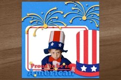 4th of July Digital Scrapbooking Page Layout Template Product Image 3