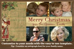 Printable Vintage Christmas Card for Family Photographs Product Image 3