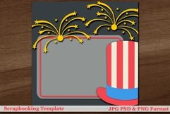 4th of July Digital Scrapbooking Page Layout Template Product Image 2