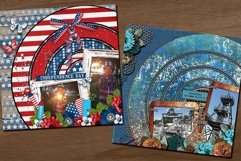 On Target Digital Scrapbooking Page Layout Template Product Image 3