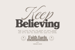 Keep Believing Typography Quotes T-shirt Design Product Image 1
