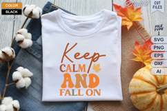 Keep Calm and Fall On SVG File | Fall Retro SVG Product Image 1