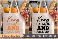Keep Calm and Fall On SVG File | Fall Retro SVG Product Image 2