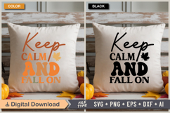 Keep Calm and Fall On SVG File | Fall Retro SVG Product Image 3