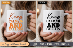 Keep Calm and Fall On SVG File | Fall Retro SVG Product Image 4