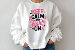 Keep Calm And Fight On SVG | Breast Cancer Awareness SVG Product Image 2