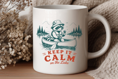 Keep It Calm On The Lake SVG, Raccoon Canoe PNG, Lake Life Product Image 2