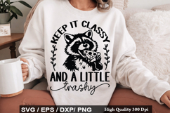 Vintage Funny Raccoon SVG Design -keep it classy and a littl Product Image 5