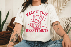 Keep It Cute Keep It Mute SVG, Funny Cat Cut File Design Product Image 3