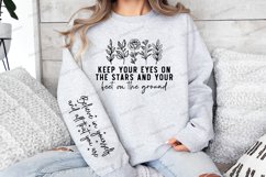 Keep your eyes on the stars and your Sleeve SVG Product Image 3