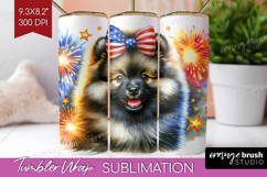 Keeshond Dog Tumbler Wrap Patriotic Dog Tumbler PNG Product Image 1