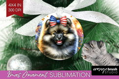 Keeshond Dog Ornament PNG Patriotic Dog PNG Sublimation Product Image 1
