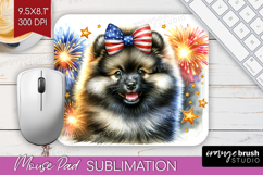 Keeshond Dog Mouse Pad Sublimation Patriotic Dog Mousepad Product Image 1