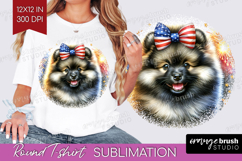 Keeshond Dog Round Tshirt Background Patriotic Dog PNG Product Image 1