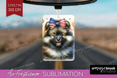 Keeshond Dog Air Freshener PNG Patriotic Dog PNG Sublimation Product Image 1