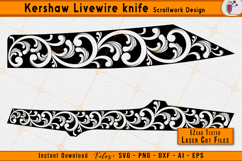 Kershaw Livewire Knife Scrollwork Laser Engraving Design