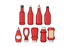 Ketchup bottles different shapes and sizes illustration set Product Image 1