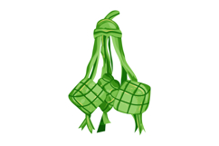 Ketupat graphic or clipart illustration isolated Product Image 1