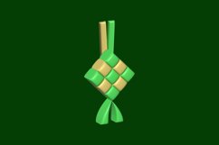 Ketupat icon illustration 3d render style vector Product Image 1