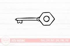 Key Outline Clipart SVG Product Image 1