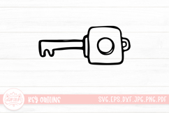 Key Outline Clipart SVG Product Image 1