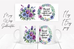 Watercolor Floral Happening Saying Quote Mug Wrap Design Product Image 1