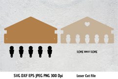 Family Key Holder SVG|Key Holder Laser Cut Template|6 member