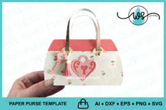 Key to My Heart Purse Template Gift Box Valentine Favor Bag Product Image 2