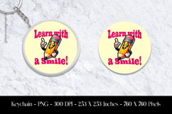 Learn With A Smile Keychain Sublimation Design PNG Product Image 1