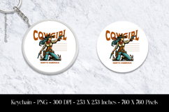 Cowgirl Western Keychain Sublimation Design PNG Product Image 1