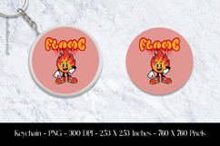 Flame Keychain Sublimation Design PNG Product Image 1